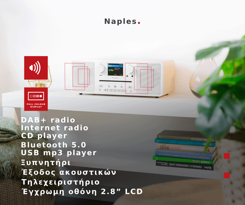 Naples, στερεοφωνικό ηχοσύστημα ισχύος 60W από την Audizio