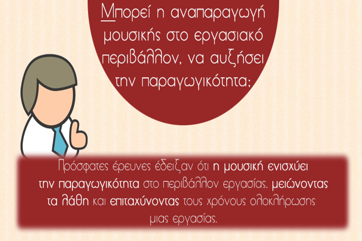 Εικόνα για την κατηγορία Μουσική και παραγωγικότητα στο χώρο εργασίας