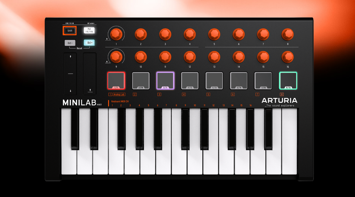 Εικόνα για την κατηγορία MiniLab MkII Orange Edition midi keyboard από την Arturia.